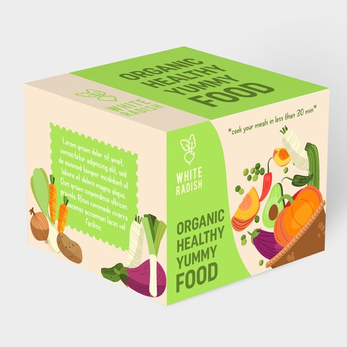 WHITE RADISH-meal prep box Design by Radmilica