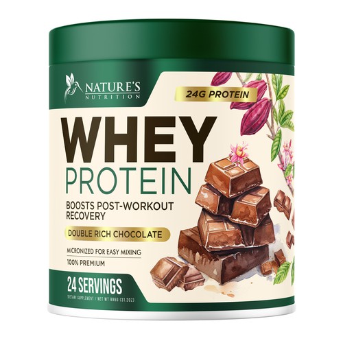 Diseño de Tasty Whey Protein Chocolate Design Needed for Nature's Nutrition de UnderTheSea™