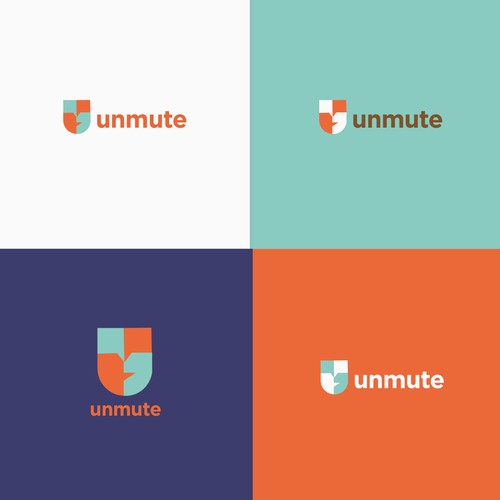 Unmute -- logo and branding guide for a mental health platform for people of color Design by SilvinaL