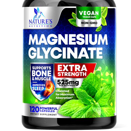 Natural Magnesium Glycinate Design needed for Nature's Nutrition Design by rembrandtjurin