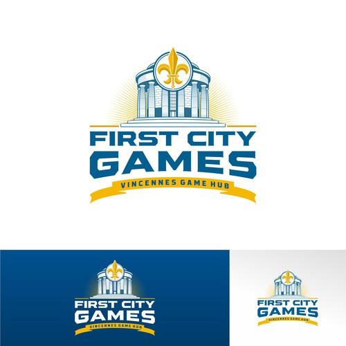 Historical themed logo for tabletop game store. Design by SacredSupply