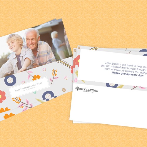 Create grandparents-friendly postcard for Oak & Linden