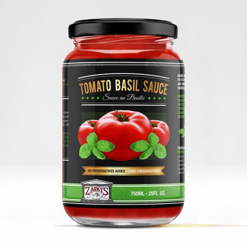 Create a modern upscale label for a jarred tomato sauce line Design by Partikules