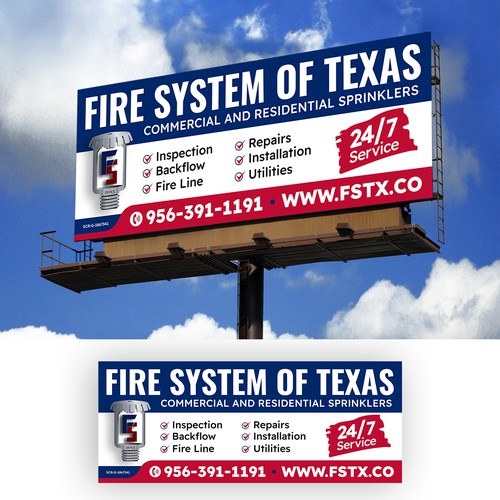 Eye catching B2B fire sprinkler signage Design by Distinguish♐︎