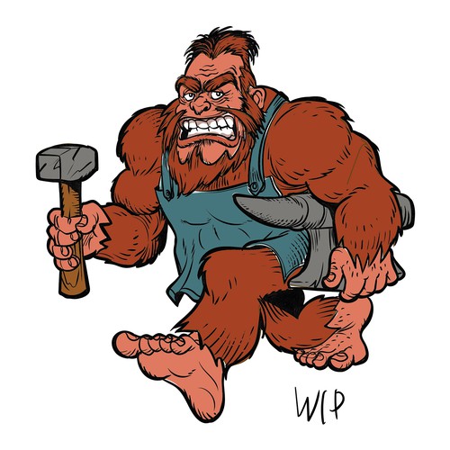 Design We need a Bigfoot mascot who is forging to showcase our brand di Judgestorm