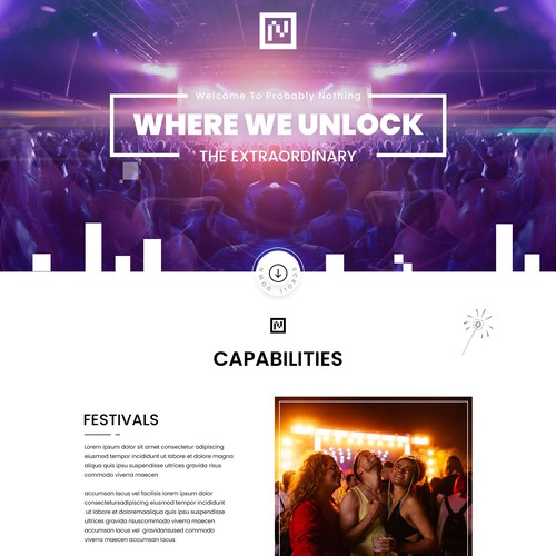 Create a crazy bizarre landing page design for an experiential events company Design by Vixel Works