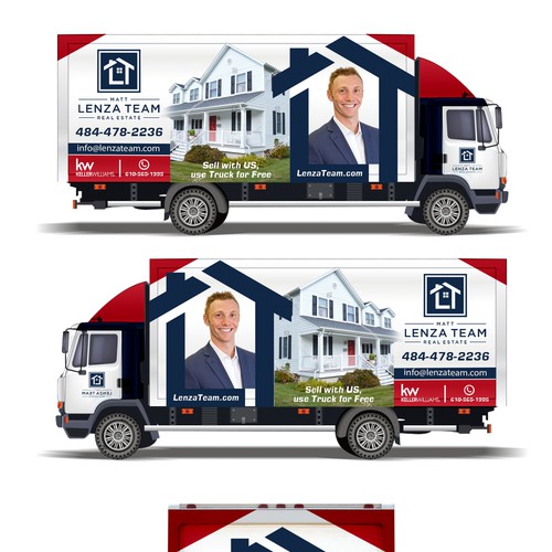 Custom Truck Design Wrap for Real Estate Agent, CREATIVE PROFESSIONAL CLEAN Design by Tanny Dew ❤︎