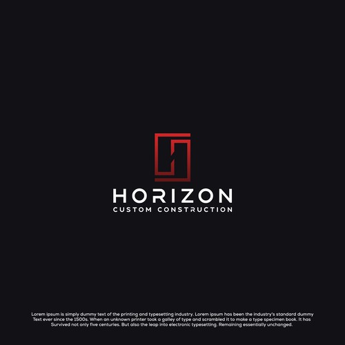 Horizon Custom Construction Logo Design Design by awais2creative