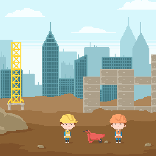 Create some 8-bit backgrounds, characters and items for a game Design von rioeatsrice