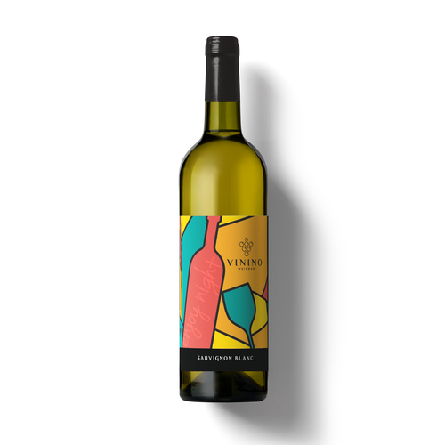Modern label design for a house wine in a wine bar called VININO Design by halesen