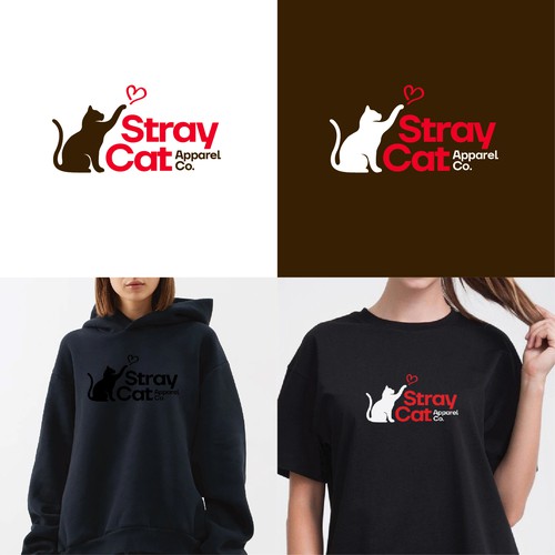Logo for Stray Cat Apparel Co. - Clothing brand that donates 100% to saving cats! Design by INNOlab