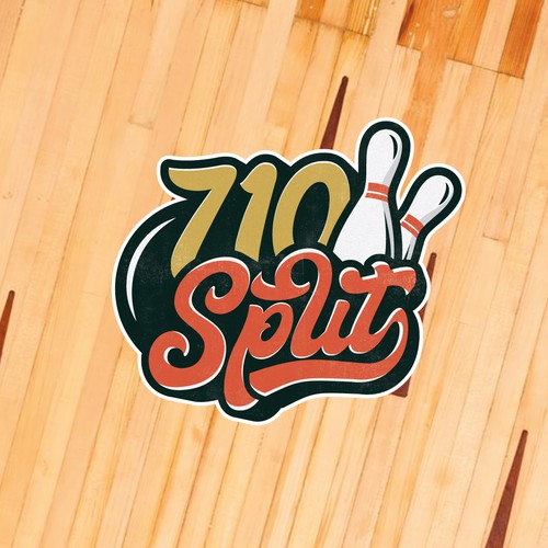 Retro bowling alley logo Design by Kinetec