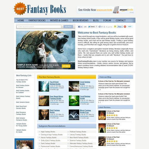 Help Best Fantasy Books with a new website design Design by rosiee007