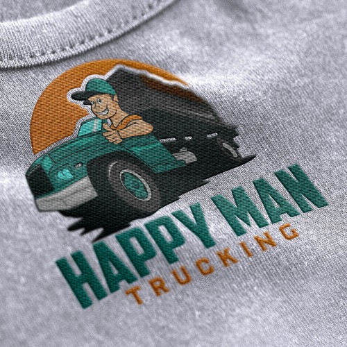 Happy Man Trucking Logo Design by AlarArtStudio™