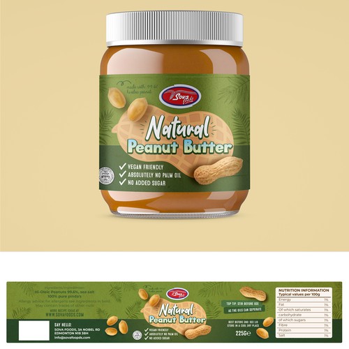 design a modern label for a New all natural peanut butter Design by Holiday26