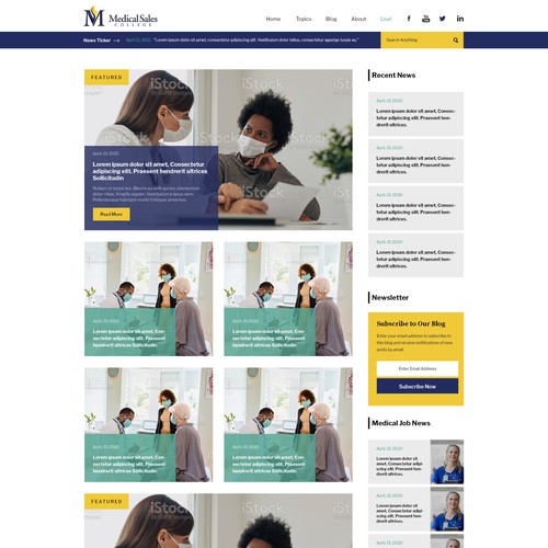 Web design for- Medical Sales Job Board, Resource Center, and Live Podcast Diseño de Design Monsters