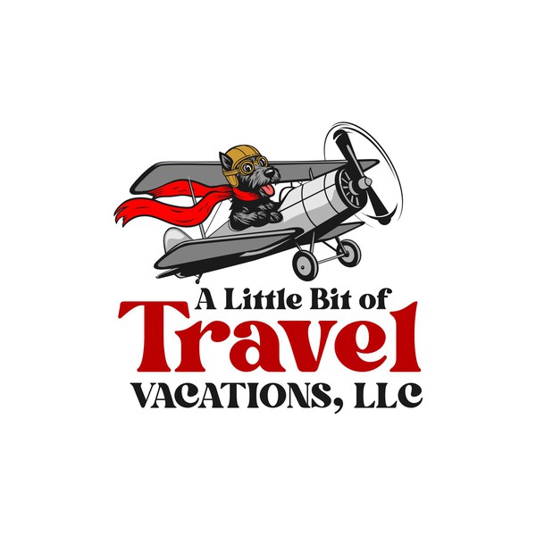 The flying scottie dog for "A Little Bit of Travel Vacations, LLC"
