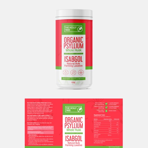 Organic Psyllium Whole Husk Label Design by Totoya