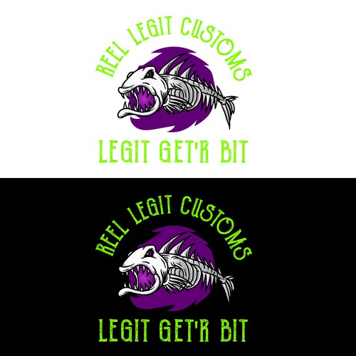 Custom bait painters looking to "lure" creative spirits for a logo design! Design by deb•o•nair