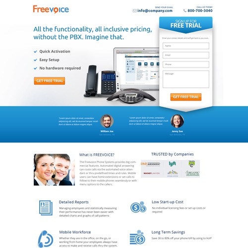 Create landing pages for a ringcentral.com compeditor Design by Emmanuel®