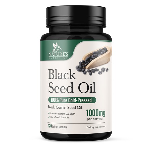 Natural Black Seed Oil Design Needed for Nature's Nutrition Design by UnderTheSea™