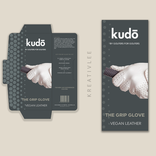 Modern Golf glove packaging contest! Design by Kreativlee