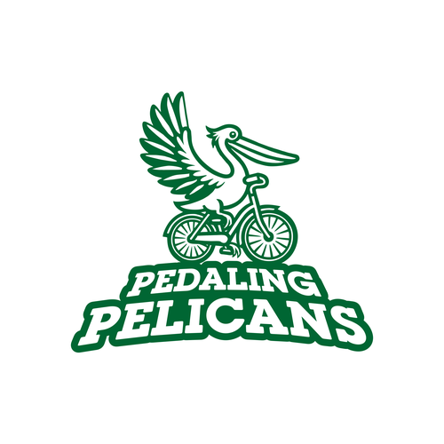 Pelican riding a bicycle logo for a charity bike ride team jersey Design by adavan