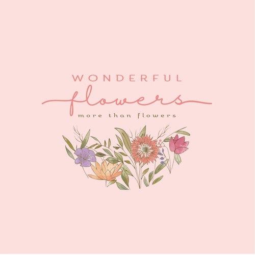 Designs | Logo for 'WONDERFUL FLOWERS' (shop) | Logo & business card ...