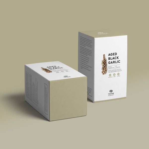 Design by ElitaSue titled "Aged Black Garlic Box & Label"