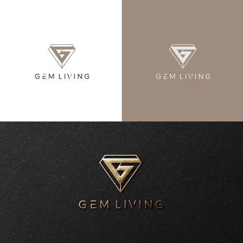 Geometrical, minimalist, modern brand design for Gem Living Design by FAVEO®