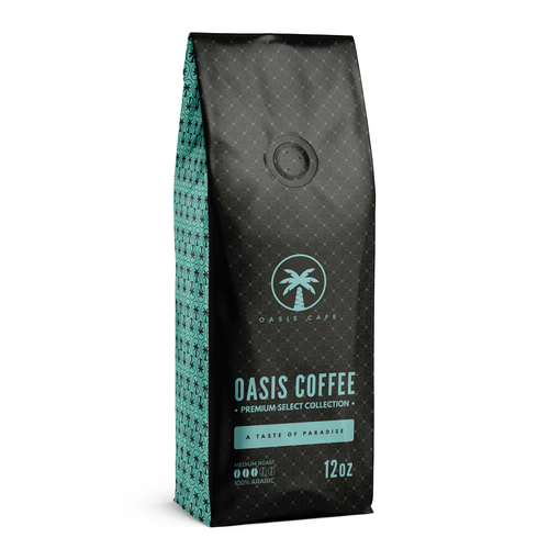 OASIS CAFE COFFEE BEAN PACKAGING DESIGN Design by A2 DESIGN®