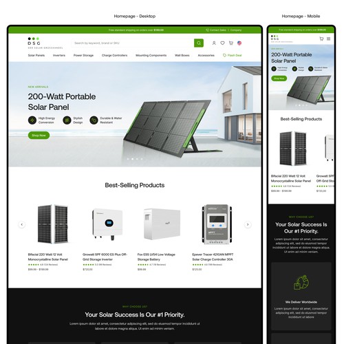 Designs | Solar-Wholesale Shopify Store Design | Web page design contest