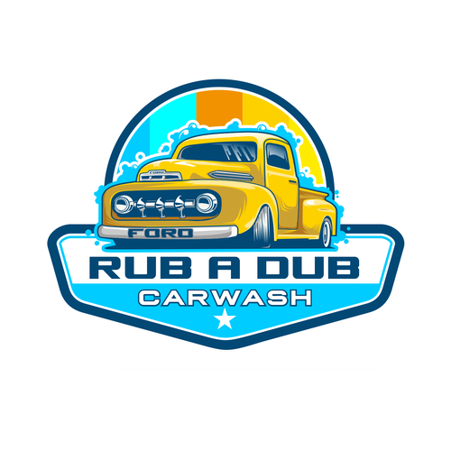 A funny logo for a tunnel carwash. Colorful. Design by Vandi septiawan