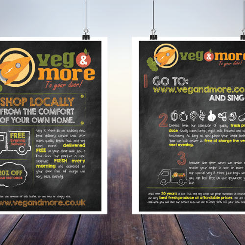 Veg & More needs an eye catching leaflet design! Design by U-Bahn Media