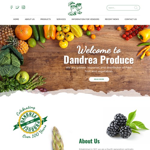 101 year old produce company needs a website to go another 100 Design por ♾️e2infinity♾️