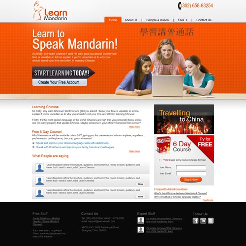 Create the next website design for Learn Mandarin Design by shakir1986