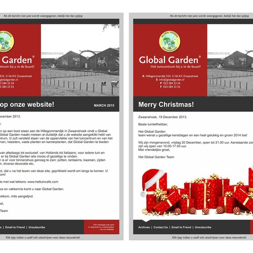 Global Garden newsletter redesign Design by alfico