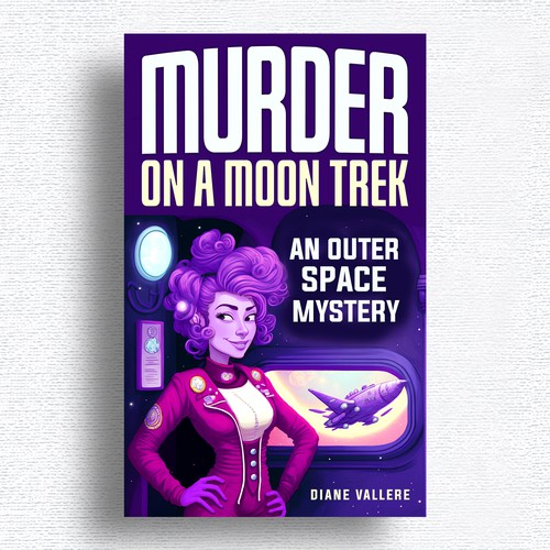 Create a book cover for a humorous outer space cozy mystery series Design by Designtrig