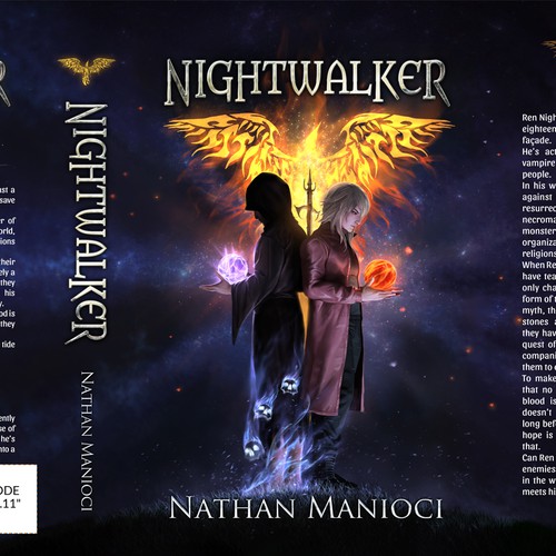 Cover and Spine Design for Fantasy Novel Nightwalker Design by Luniander