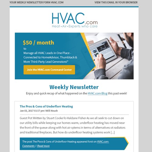 Design HVAC Email Template (MailChimp) Super Simple & Quick Project