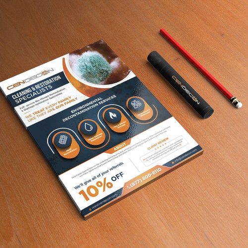 Mold remediation flyer to appeal to realtors & property managers Design by 123Graphics