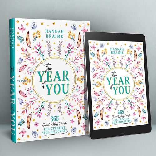 Design a book cover for a book of 365 journaling prompts Design by The Odd Seed