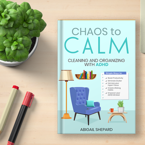 Simple and Empowering book cover for cleaning and organizing Diseño de Knorpics
