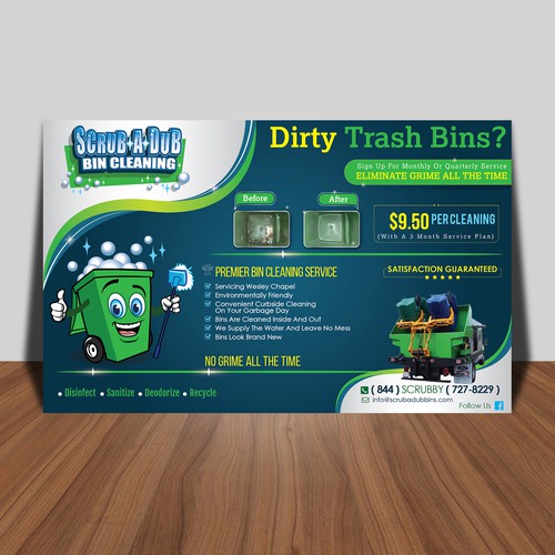 Scrub-A-Dub Bin Cleaning Ontwerp door 123Graphics