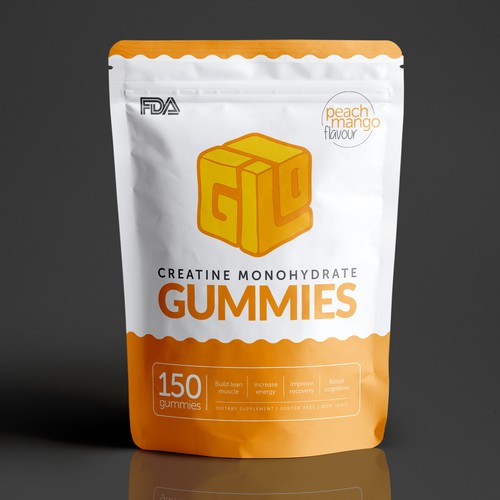 Bag Design for Creatine Monohydrate Gummy brand Design by DZINEstudio™