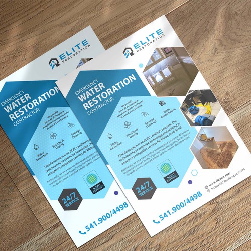 Emergency Water Restoration Flyer Design by Moi_Designers