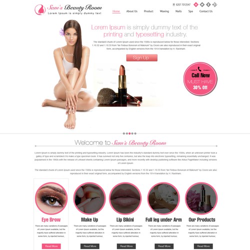 Sam's Beauty Room needs a new website design Design by Anonsoft™