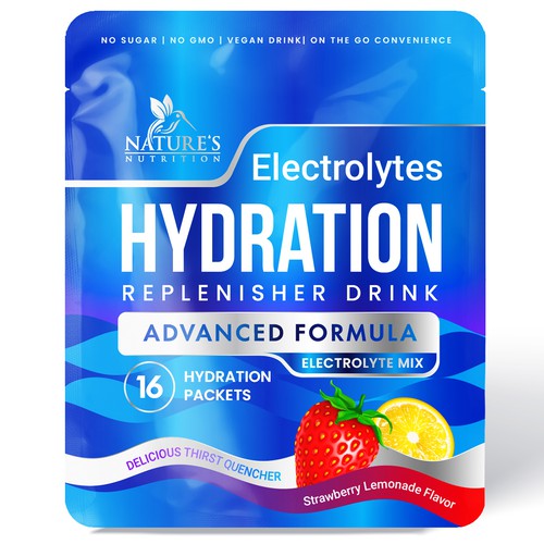 Refreshing Hydration Electrolytes Design Needed for Nature's Nutrition Design by Davi Giolo ★