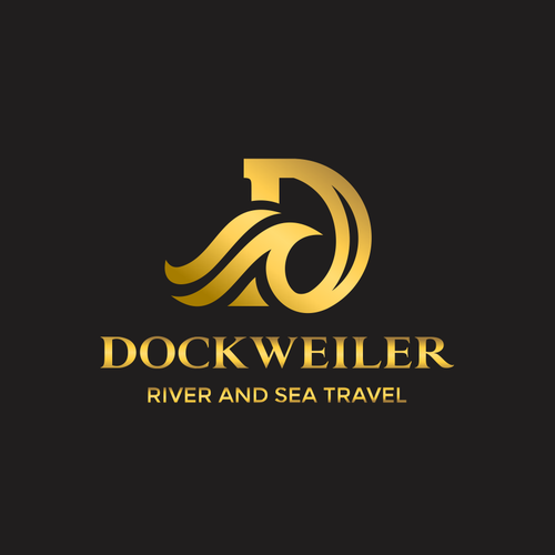 Luxury cruises Travel agency logo (elegant, simple, gold writing on black background)  to appeal to luxury travelers Design by Mattluby93