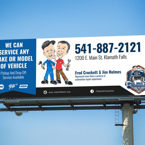 Design a vintage billboard for the next generation of auto mechanics